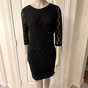 Material Girl Black Lace mid sleeve dress